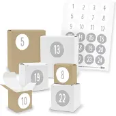 Itenga Adventskalender zum Füllen 24x Quader Würfel gemischt + Sticker (V03 Z31)