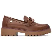 Xti für Damen. 14449103-CAMEL Mokassins 144491 braun (38), 3 bis 5 cm, Keine, Lässig, Klassisch
