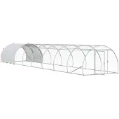vidaXL Hühnerunterkunft Silber 800 x 150 x 100 cm Verzinkter Stahl