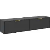 Selsey Vena - TV-Hängeboard 2-türig, Schwarz, 140 cm