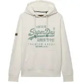 Superdry für Herren. M2014626A Kapuzenpullover Classic gebrochenes Weiß (L), Lässig, Baumwolle