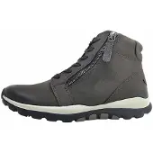 Gabor Schnürboots ROLLINGSOFT, Damen, Gr. 38,5, grau (dunkelgrau), Nubukleder, unifarben, Schuhe Schnürboots, Herbstboots, Stiefelette mit weicher Schaftrandpolsterung