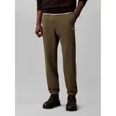 Calvin Klein Jeans Sweathose "EU 350TERRY MONOGRAM JOGGER", Herren, Gr. M, N-Gr, braun (olive night), Sweatware, Obermaterial: 90% Baumwolle, 10% Polyester, loose fit lang, Hosen Sweathose, regular fit