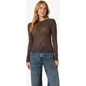 Noisy May Spitzenshirt "NMJUDITH L/S LACE TOP NOOS" Kunstfaser, regular fit