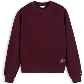 Tommy Hilfiger Sweatshirt "SCRIPT TERRY MDRN C-NK SWTSHIRT", Damen, Gr. M (40), deep burgundy, Sweatware, Obermaterial: 100% Baumwolle, unifarben, normal, Rundhals, Sweatshirts Sweatshirt, Baumwolle