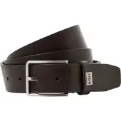 BOSS Ledergürtel "Elio Sz35", Herren, Gr. 115, braun (schwarz braun 205), Leder, unifarben, Gürtel Ledergürtel, mit Markenlabel von