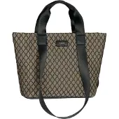Gabor Shopper "Helmea", Damen, Gr. B/H/T: 30,5cm x 26cm x 11cm, braun (taupe, schwarz), Lederimitat, Textil, Taschen Shopper, Damen Handtasche, Schultertasche mit modischem Muster