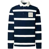 Hackett London für Herren. HM5700023 Polo Rugby H marineblau (XXL), Lässig, Baumwolle, Langarm