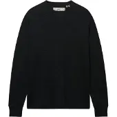 Superdry für Herren. M6010973A Schwarzes Slub-Waffel-Langarmshirt (L), Lässig, Baumwolle