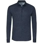 Desoto Langarmhemd "Jersey Casual Kent", Herren, Gr. 3XL, N-Gr, blau (navy spindle), Jersey, Obermaterial: 100% Baumwolle, slim fit normal, 1-Knopf-Manschette, Hemden Langarmhemd