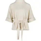 Vera Mont Klassische Bluse "Tunika-Bluse mit Bindegürtel", Damen, Gr. 44, beige (champagne sorbet), Obermaterial: 96% Polyester PES. 4% Elasthan EL., Blusen Klassische Bluse
