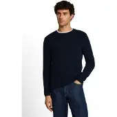 Tom Tailor Strickpullover DENIM, Herren, Gr. M, blau (sky captain blau), Strick, Obermaterial: 100% Baumwolle, Rundhals, Pullover Strickpullover