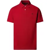 Hackett London für Herren. HM5600241 Polo Logo rot (M), Lässig, Baumwolle, Kurzarm