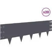 vidaXL Raseneinfassung 20 stk. 100 x 30 cm Stahl Anthrazit