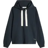 Marc O'Polo Hoodie , Damen, Gr. L, blau (martime blau), angeraute Sweatware, Obermaterial: 100% Baumwolle, relaxed fit normal, Bündchen, Sweatshirts Hoodie, relaxed mit gepeachter Oberfläche