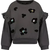 Blue Seven Sweater "Sweatshirt", Mädchen, Gr. 104, grau (9960, anthrazit), 100% Baumwolle, normal normal, Rundhals, gerader Abschluss, Sweatshirts Sweater