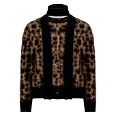 Zero Casual-Strickjacke mit Jacquard in Patch Black/Brown | Gr.: 42
