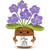 Sonstiges Gestrickte Blume Pocket Hug Lila Vergissmeinnicht Anti-Stress Geschenk Kollegin Abschied