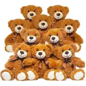 Sonstiges Plüschtier Teddybär gefüllt, 13,5 Zoll, Braun, 10 Stück