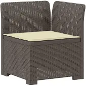 Syfax 1-Sitzer Garten-Sofa mit Kissen Rattan-Look PP Hellgrau