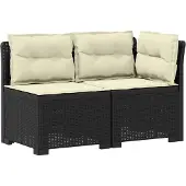 Syfax 2-Sitzer Garten-Sofa mit Kissen Rattan-Look 2-Sitzer PP