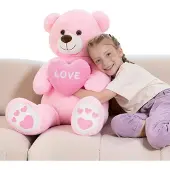 Sonstiges Riesen Teddybär 90cm Rosa mit Herz "I Love You" Plüschtier Kuscheltier