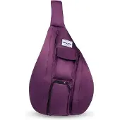 Unyqoos Tropfenförmiger Sling‑Rucksack 40×40 cm, Polyester‑Komposit, Uni Crossbody‑Brusttasche mit 5 Fächern, diebstahlsicher, verstellbarer Schulterriemen 68–94 cm, Dunkelviolett