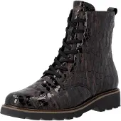 Remonte Schnürstiefelette , Damen, Gr. 38, braun (braun kombiniert), Leder, Schuhe Schnürstiefelette, Schnürboots in modischer Optik, Profilsohle