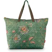Pip studio Reisetasche Schultertasche Tilda Tote Bag Mumbai Morning Green dunkelgrün