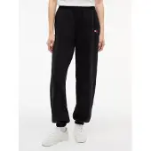 Tommy Hilfiger Sweathose TOMMY JEANS "TJW BADGE SWEATPANTS", Damen, Gr. L (42/44), N-Gr, schwarz, Sweatware, Obermaterial: 84% Baumwolle, 16% Polyester, unifarben, relaxed fit lang, Hosen Sweathose, Baumwollmischung