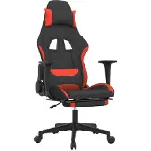 Syfax Gaming-Stuhl mit Massage & Fußstütze Schwarz und Rot Stoff
