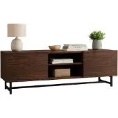 Dmora Monno - TV-Schrank, 150x41x50h cm Nussbaum Braun, 3 Regale