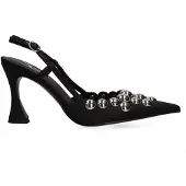 Marc Ellis Nyxara Nova Pumps, schwarzes Leder, skulpturierte Absatz und Zierdetails