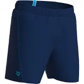 Arena Badeshorts "FUNDAMENTALS LOGO BOXER R", Herren, Gr. M, N-Gr, blau (navy, turquoi), Obermaterial: 100% Polyester, Badehosen Badeshorts, schnelltrocknendes Material, mit elastischem Bund