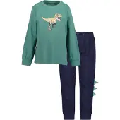 Blue Seven Schlafanzug , Herren, Gr. 116/122, Jersey, grün (tanne), Jersey, Obermaterial: 100% Baumwolle, bedruckt, unifarben, Basic lang, Rundhals, Homewear-Sets Schlafanzug, Baumwolle