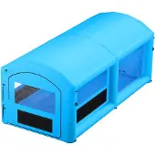 Vevor Aufblasbare Lackierkabine 6x3x2,5 m Spritzkabine Lackierzelt Blau, mit 550-W- & 750-W-Gebläsen Aktivkohlefiltration PVC-Fenster für ATV Motorrad Mittelgroße Möbelstücke Tragbar