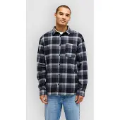 Quiksilver Langarmhemd "Motherfly Plaid", Herren, Gr. L, schwarz-weiß (schwarz motherfly), Obermaterial: 100% Baumwolle., Hemden Langarmhemd