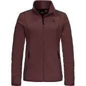 Schöffel Fleecejacke SCHÖFFEL "Fleece Jk Style Ash WMS", Damen, Gr. 44, braun (3765, lila), Oberstoff: 100% Polyester, regular fit, hoch geschlossener Ausschnitt, Jacken Fleecejacke