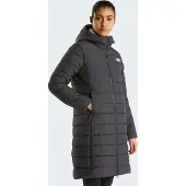 The North Face Steppmantel "W ACONCAGUA HOODED PARKA", Damen, Gr. L, grau (tnf schwarz), Obermaterial: 100% Polyester, Mäntel Steppmantel