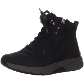 Gabor Schnürboots ROLLINGSOFT, Damen, Gr. 38,5, dunkelblau, Nubukleder, unifarben, Schuhe Schnürboots, Keilabsatz, High Top-Sneaker mit zwei Reißverschlüssen