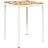 Syfax Gartenbar-Tisch Weiß 80 x 80,5 x 105 cm Massivholz Akazie