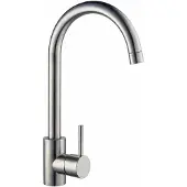 Invena Küchenarmatur Edelstahl 35 cm Einhebelmischer mit schwenkbarem Auslauf, Standarmatur