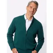 Sieh an! Strickjacke SIEH AN "Strickjacke Strickjacke", Herren, Gr. 58, grün (petrol), Strick, , Basic, Strickjacken Strickjacke