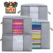 OEM Große Aufbewahrungsbox 4-teilig, nicht-gewebt, doppelter Reißverschluss, Fenster, Griffe