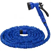 Avizar , Dehnbarer Gartenschlauch 15m mit Spritzpistole, Blau