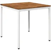 Syfax Gartentisch Natur und Weiß 80 x 80,5 x 75 cm Massivholz Akazie