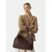Moschino Love Hobo braun genarbt Dekorglieder gold Zip