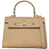 Marc Ellis Damenhandtasche mit Twist-Lock-Verschluss, Kunstleder und 20x14 cm Rosa antico e Oro chiaro UNICA IRIS_M-NUDE-L.GOLD