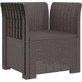vidaXL 1-Sitzer Sessel mit Kissen Rattan-Look PP Hellgrau