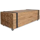 vidaXL Couchtisch 110x45x38 cm Teak Massivholz